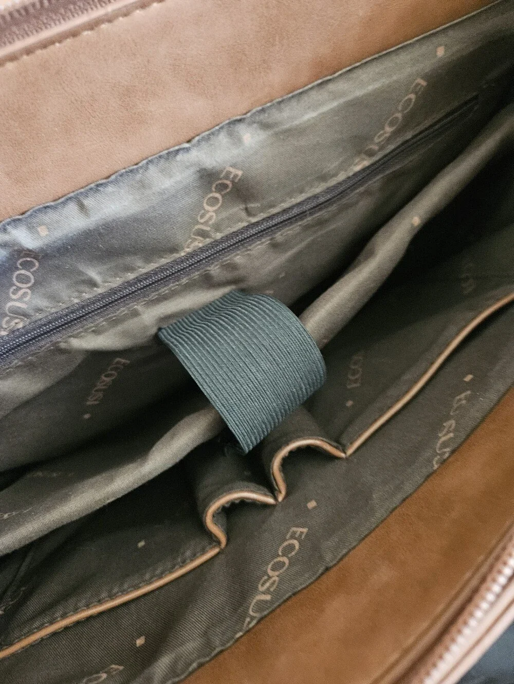 Ecosusi Brown Vegan Leather Bow Messenger/Laptop Bag